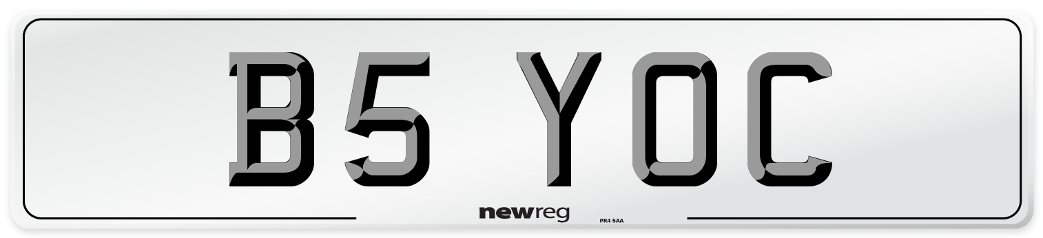 B5 YOC Number Plate from New Reg